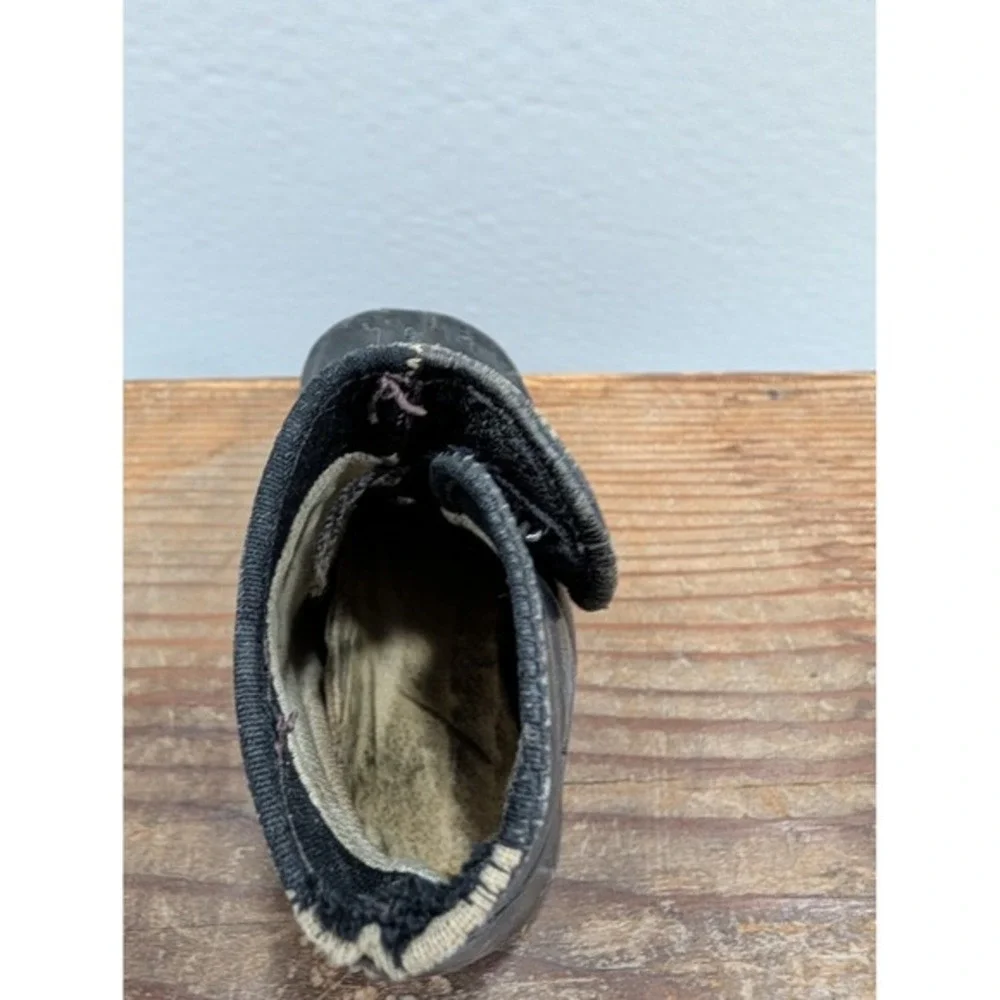 Antique Black Leather Button Up Baby Bootie Child‎ Single Shoe 1910s OOAK